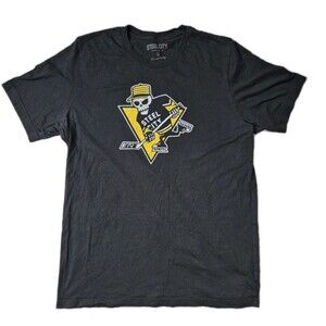 Steel City Pittsburgh Penguins Hockey T-Shirt Mens XL Black Gray NHL Graphic
